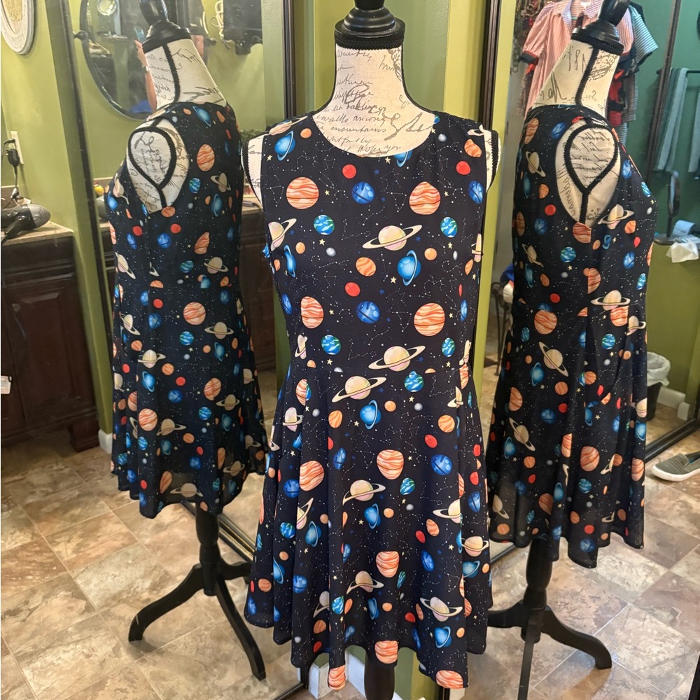 Celestial Print Sleeveless Dress
